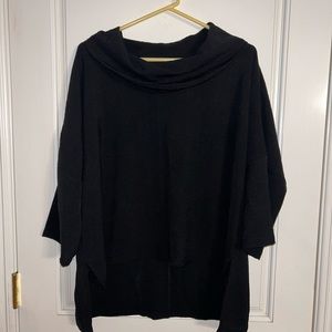 Sydney USA Black 100% Polyester Cowl Neck Tunic with 3/4 Sleeves.